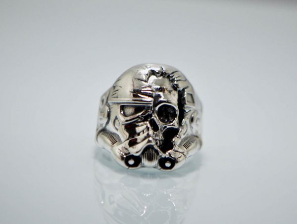 925 Sterling Silve Storm Trooper Skull Ring Eliz