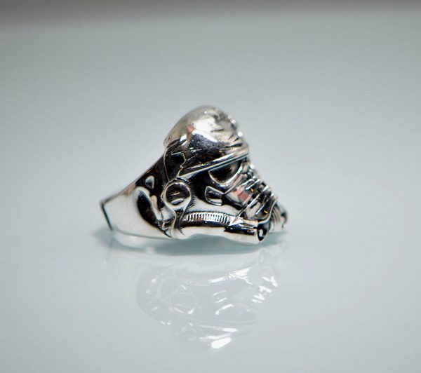 925 Sterling Silve Storm Trooper Skull Ring Eliz