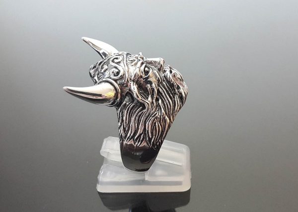 925 STERLING SILVER RING Odin Ring Norse Viking Horns Scandinavian God Exclusive Talisman Amulet Sacred Symbol Gift