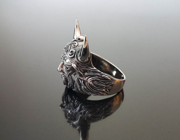 925 STERLING SILVER RING Odin Ring Norse Viking Horns Scandinavian God Exclusive Talisman Amulet Sacred Symbol Gift