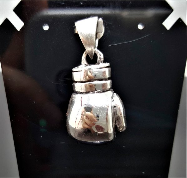 925 STERLING SILVER Boxing Glove Pendant Charm Champion Sport Exclusive Gift Heavy Duty Solid  ELIZ