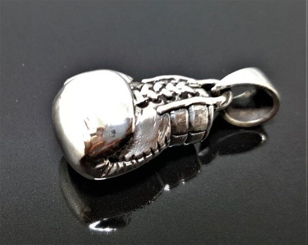 925 STERLING SILVER Boxing Glove Pendant Charm Champion Sport Exclusive Gift Heavy Duty Solid  ELIZ