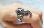 Eliz 925 Sterling Silver Elephant Ganesha Lord Ganesh Ring Good Luck Talisman Amulet