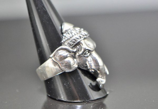 Eliz 925 Sterling Silver Elephant Ganesha Lord Ganesh Ring Good Luck Talisman Amulet