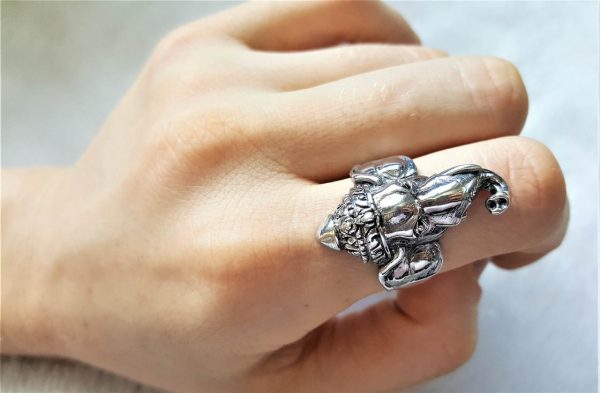 Eliz 925 Sterling Silver Elephant Ganesha Lord Ganesh Ring Good Luck Talisman Amulet