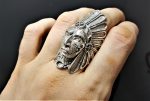 American Indian 925 STERLING Silver Indian Tribal Chief Ring Native American Grand Cherokee Handmade Exclusive Design Heavy 23 grams