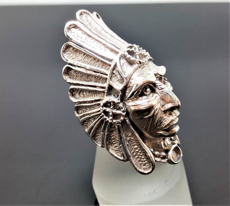 American Indian 925 STERLING Silver Indian Tribal Chief Ring Native