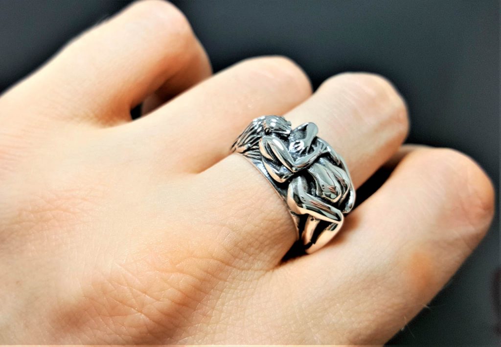 Sterling Silver 925 Erotic Ring Kama Sutra Sexy Ring Sex Love Man Woman