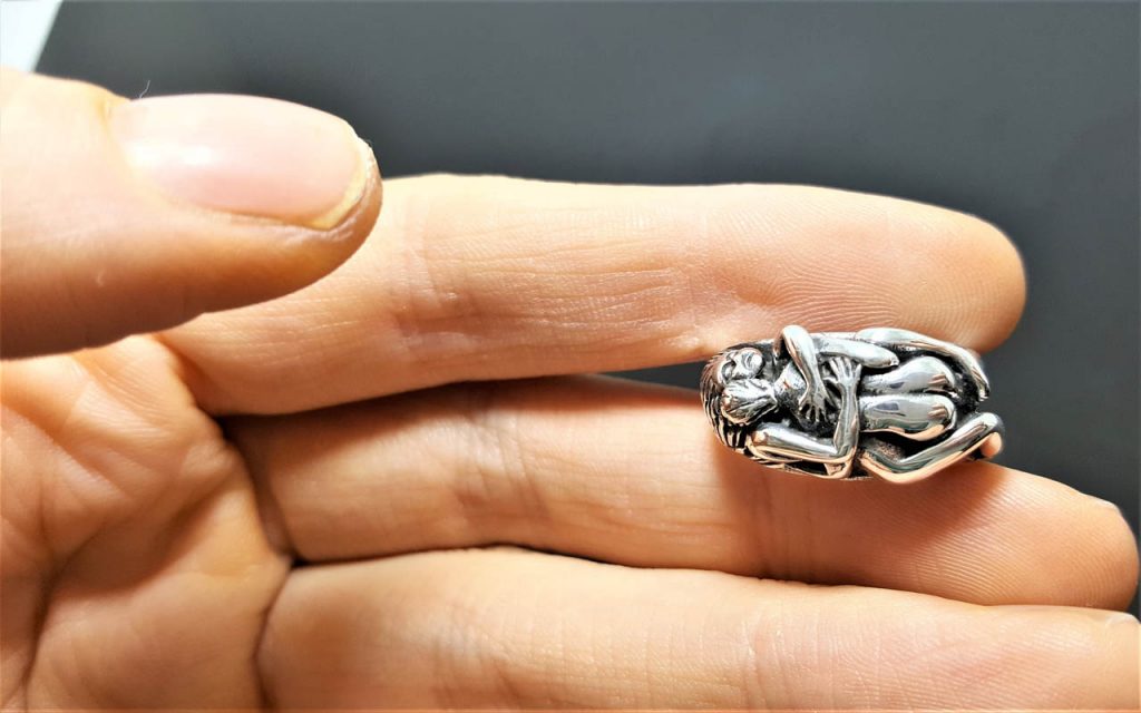 Sterling Silver 925 Erotic Ring Kama Sutra Sexy Ring Sex Love Man Woman