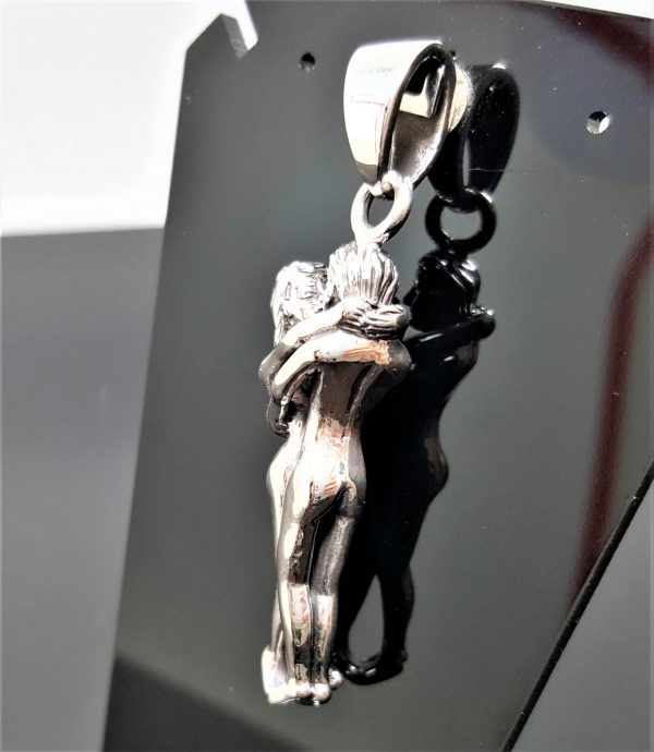 STERLING SILVER 925 Erotic Pendant Kama Sutra Pose SEX Love Man Woman Sexy Jewelry