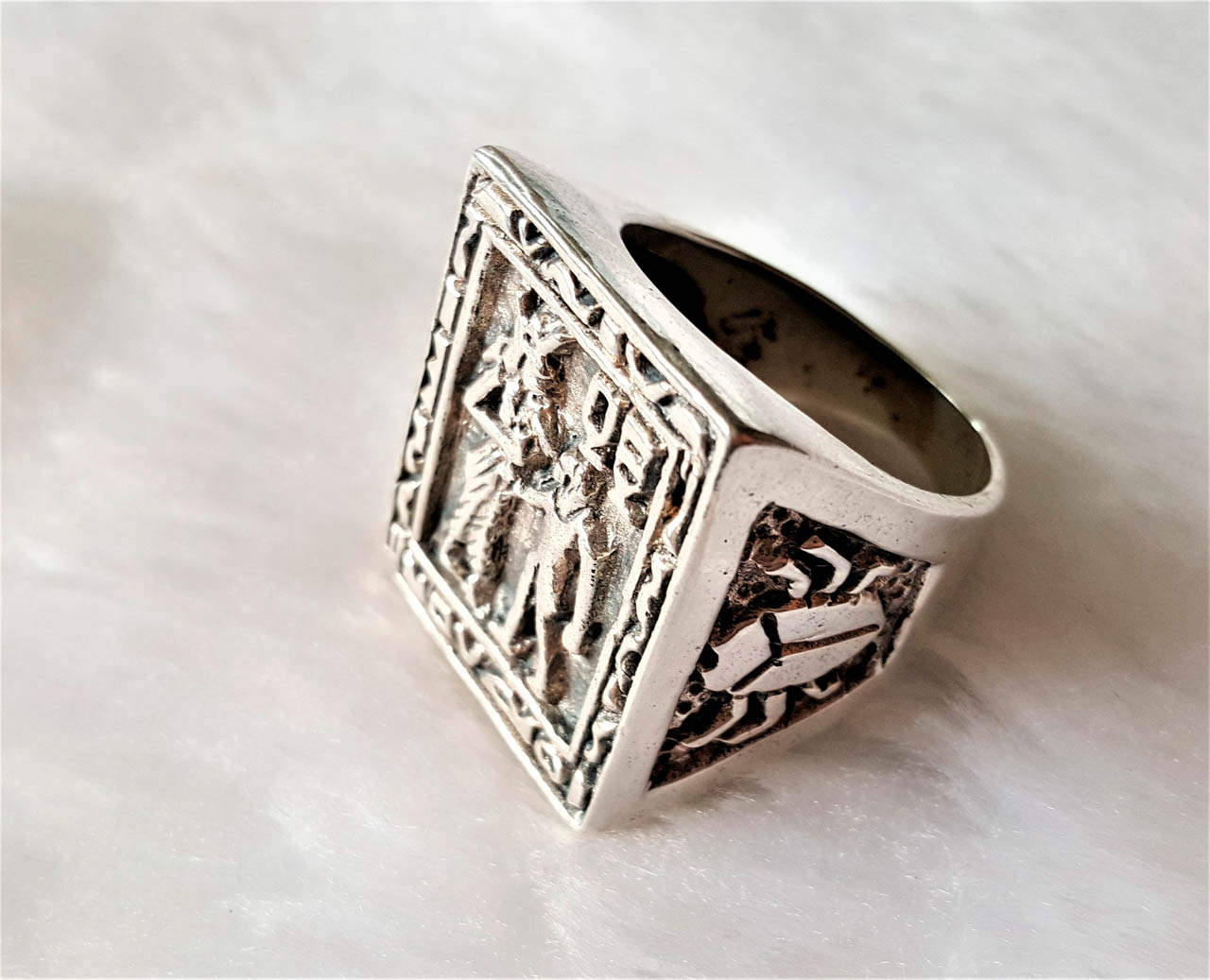 STERLING SILVER 925 Ancient Egypt Ring Pharaoh Scarab Egyptian ...