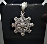 925 Sterling Silver Pendant Helm of Awe Aegishjalmur Elder Futhark VALKNUT Viking Amulet Talisman Sacred Symbol Norse Mythology