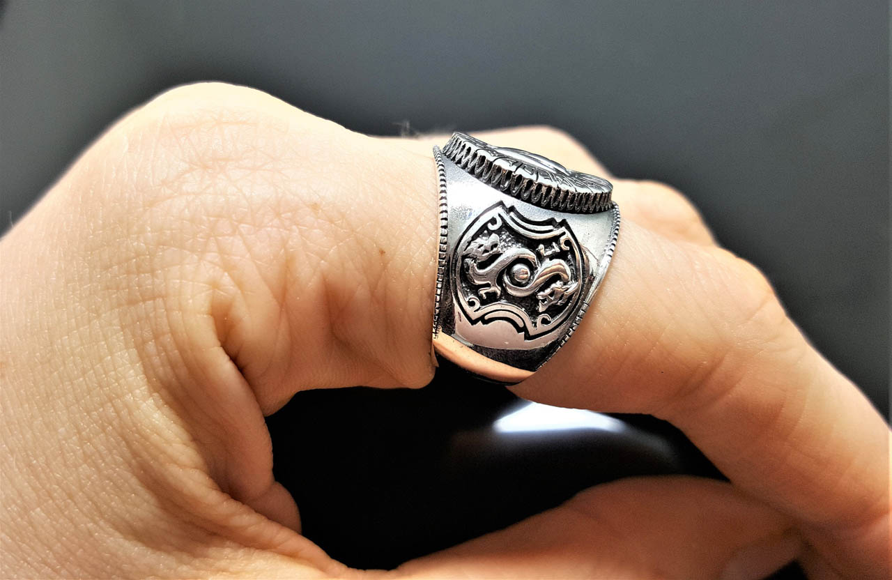 silver valknut ring