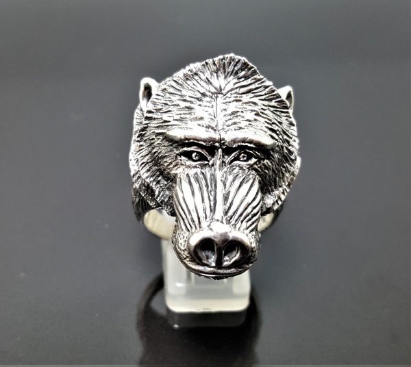 Silver Baboon Ring