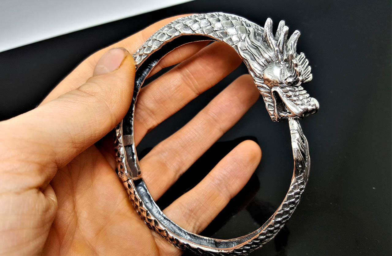 Mythic Dragon Cuff – Silver Phantom Jewelry