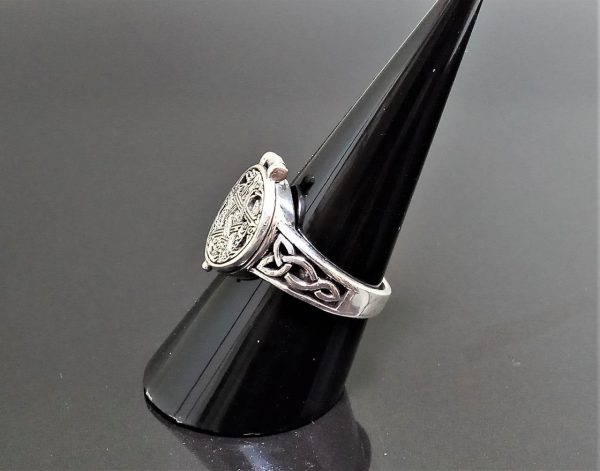 925 Sterling Silver Ring Locket Pentagram Star Trinity Celtic Knot Sacred Symbols Talisman Protective Amulet Occult Secret Compartment