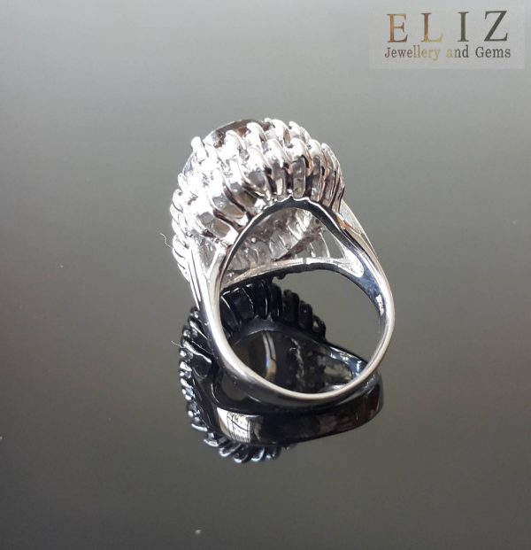 Genuine Smoky Quartz Sterling Silver 925 Ring Natural Gemstone Exclusive Design - Size 6.5, 7.5, 9, 10