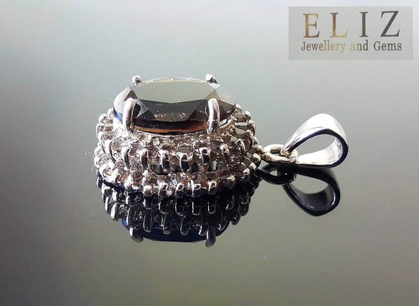 Genuine Smoky Quartz Sterling Silver 925 Pendant Natural Gemstones Exclusive Design Talisman Amulet