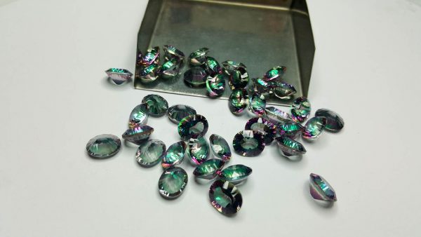 Loose Mystic Topaz 10 pcs LOT Genuine Gemstones Calibrated Multi Color 8x10 mm OVAL Concave Cut Stone Faceted