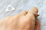 Eliz STERLING SILVER 925 Geometry Triangle Stackable Ring Unique Design Elegant Gift