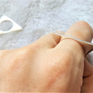 Eliz STERLING SILVER 925 Geometry Triangle Stackable Ring Unique Design Elegant Gift