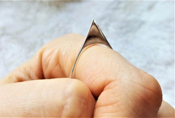 Eliz STERLING SILVER 925 Geometry Triangle Stackable Ring Unique Design Elegant Gift