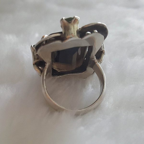 Smoky Quartz Sterling Silver 925 Ring with Peridot Citrine Amethyst Garnet Genuine Gemstone