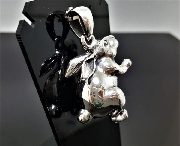 Rabbit Pendant STERLING SILVER 925 Bunny Silver Hare Animal Totem Talisman Cute Gift Unique Design
