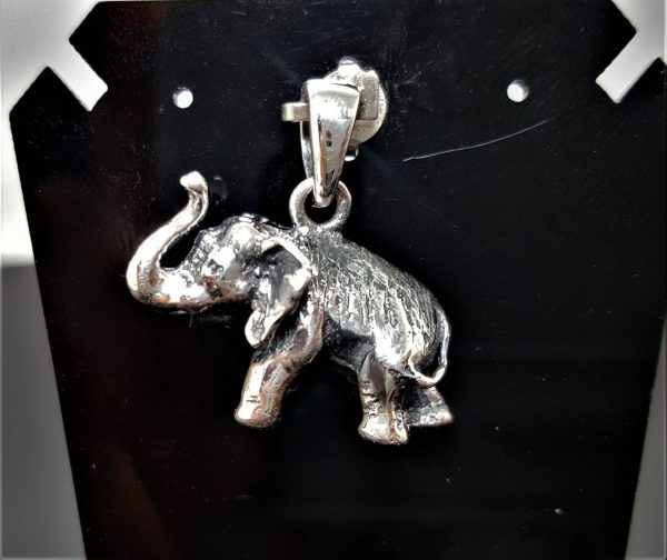 Elephant STERLING SILVER 925 Pendant African Animal Good Luck Talisman Exclusive Design