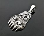 Bear Paw Sterling Silver 925 Pendant Celtic Viking Bear Paw Claw Slavic Warding Veles Talisman Amulet
