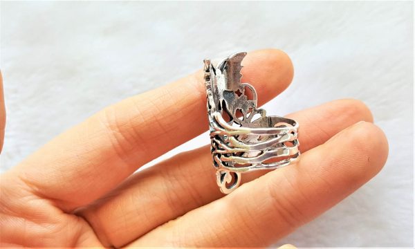 Butterfly STERLING SILVER 925 Ring Flowers Spring Bouquet Handmade Exclusive Design
