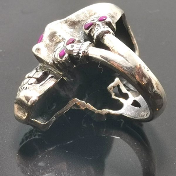 Skull 925 Sterling Silver Ring Purple Howlite Skull Ring