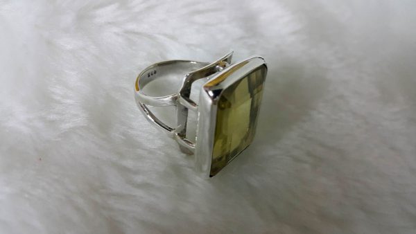 Sterling Silver 925 Ring Natural Lemon Quartz Size 8