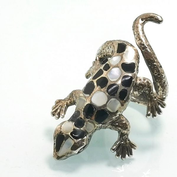 Lizard 925 Sterling Silver Ring Iguana Gecko Salamander