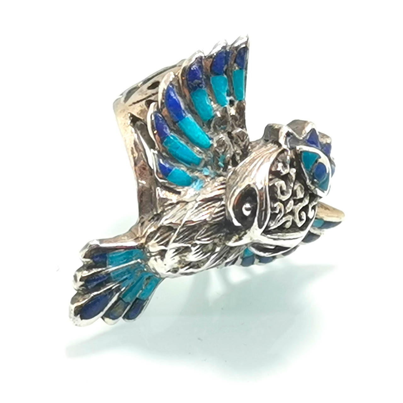Charm Vintage Blue Red Demon Eye Owl Ring For Women Girl Lovers Retro Animal Ope