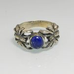 Eliz. 925 Sterling Silver Spider Tarantula Lapis Lazuli Ring