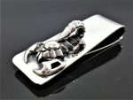 Scorpion STERLING SILVER 925 Money Clip Scorpio Biker Roker Fathers Day Graduation Gift for Male Mans Birthday Gift for Him Heavy 27 grams