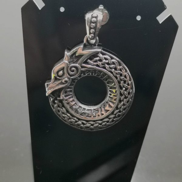 Ouroboros Pendant 925 STERLING SILVER Viking Dragon Eating its Tail Sacred Symbol Talisman Amulet