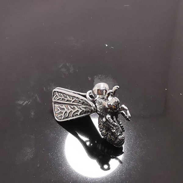 925 Sterling Silver Winged Wasp Pendant Flying Bug