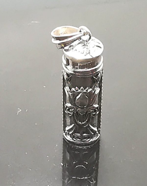 Locket Bottle Sterling Silver 925 Water Tight Perfume/Essential Oil Locket/Pendant Secret compartment for Ashes Locket Cylinder