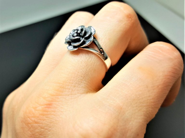 Rose Flower STERLING SILVER 925 Ring Floral Exclusive Design ELIZ