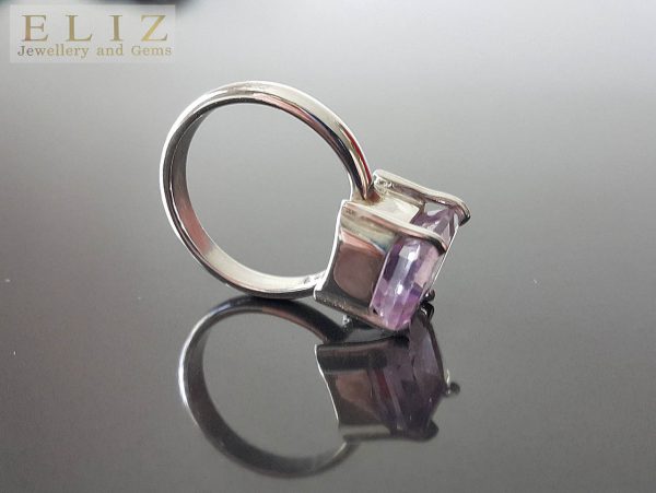 Genuine Brazilian AMETHYST Sterling Silver Ring Octagon Natural Exclusive Gemstone
