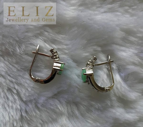 EMERALD Sterling Silver EARRINGS Genuine Precious Gemstones