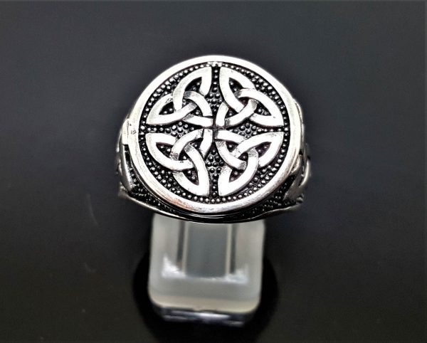 Trinity Celtic Knot Sterling Silver 925 Locket Ring Sacred Symbols Talisman Protective Amulet Occult Secret Compartment