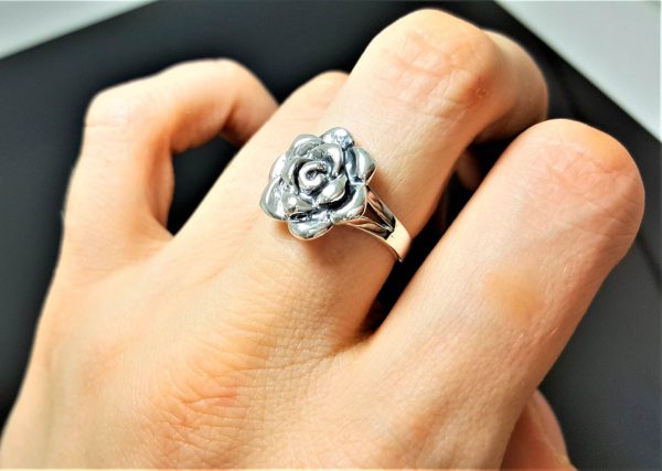 Rose Flower STERLING SILVER 925 Ring Floral Exclusive Design Ring ELIZ