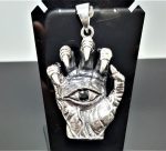 All Seeing Eye Hand STERLING SILVER 925 Claw All Seeing Eye Of Providence Exclusive Design Pendant HEAVY 48 grams