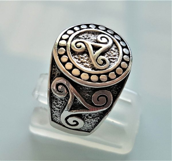 Triskelion STERLING SILVER 925 Ring Trinity Symbol Infinity Alpha Beta Omega Sacred Symbol Talisman Amulet Spiritual