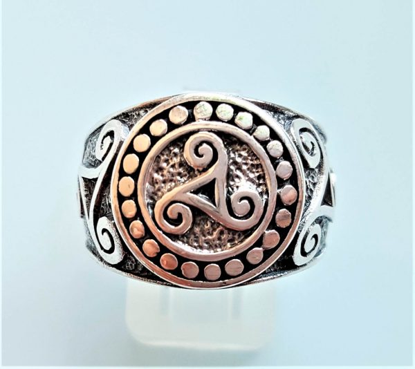 Triskelion STERLING SILVER 925 Ring Trinity Symbol Infinity Alpha Beta Omega Sacred Symbol Talisman Amulet Spiritual