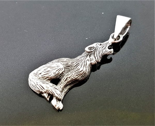 Howling Wolf Pendant 925 Sterling Silver Talisman Protective Amulet Totem Animal