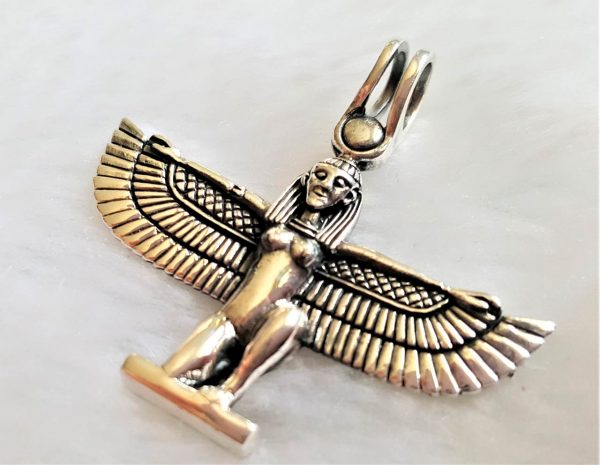 Isis Goddess STERLING SILVER 925 Pendant Ancient Egyptian Goddess Divine Mother of the Pharaoh Talisman Amulet